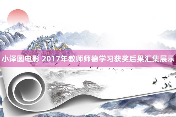 小泽圆电影 2017年教师师德学习获奖后果汇集展示