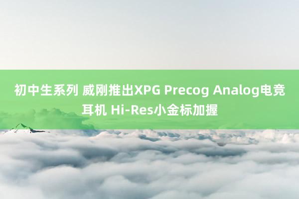 初中生系列 威刚推出XPG Precog Analog电竞耳机 Hi-Res小金标加握