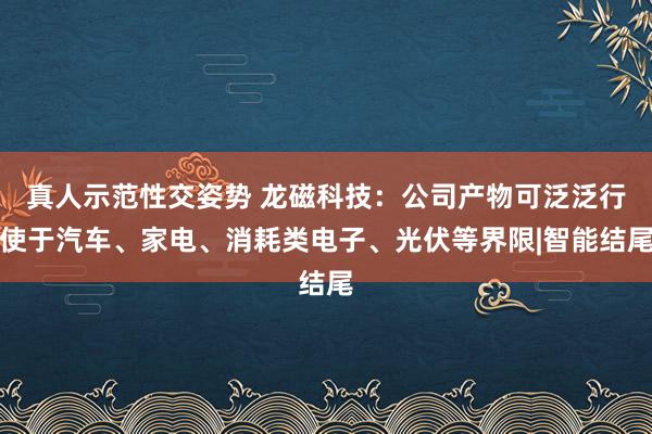 真人示范性交姿势 龙磁科技：公司产物可泛泛行使于汽车、家电、消耗类电子、光伏等界限|智能结尾