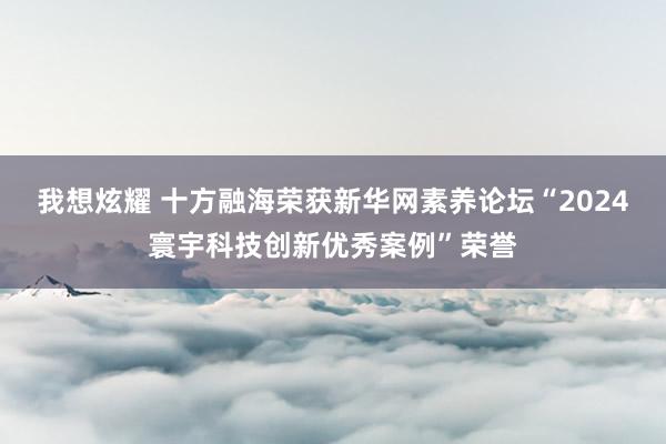 我想炫耀 十方融海荣获新华网素养论坛“2024寰宇科技创新优秀案例”荣誉