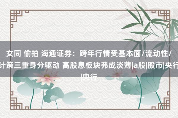 女同 偷拍 海通证券：跨年行情受基本面/流动性/计策三重身分驱动 高股息板块弗成淡薄|a股|股市|央行